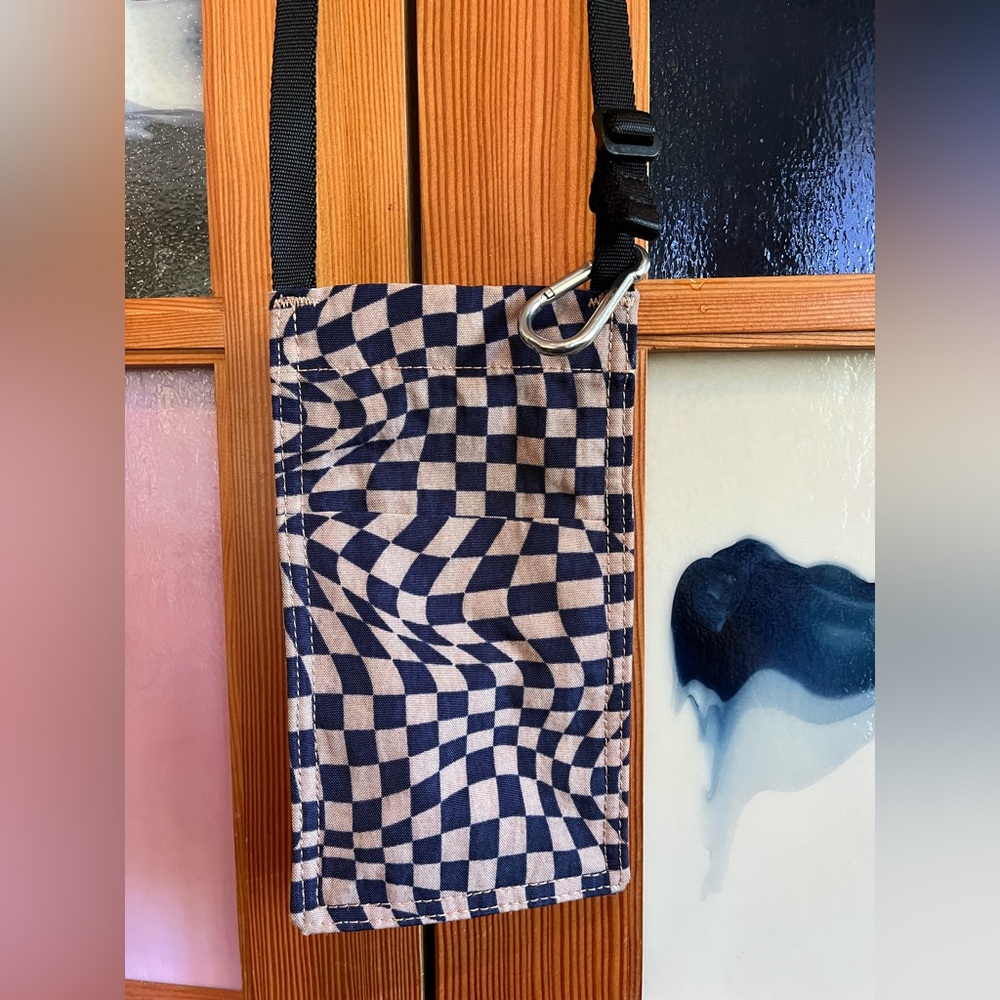 Baggu Indigo Trippy Checker Phone Sling